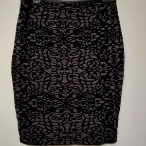 Peruvian Connection Black Knit Pencil Skirt, Medium
